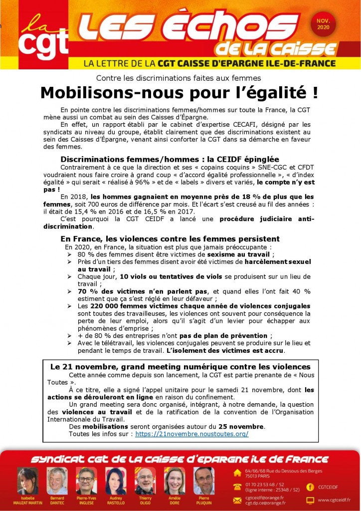 Mobilisation égalité FH